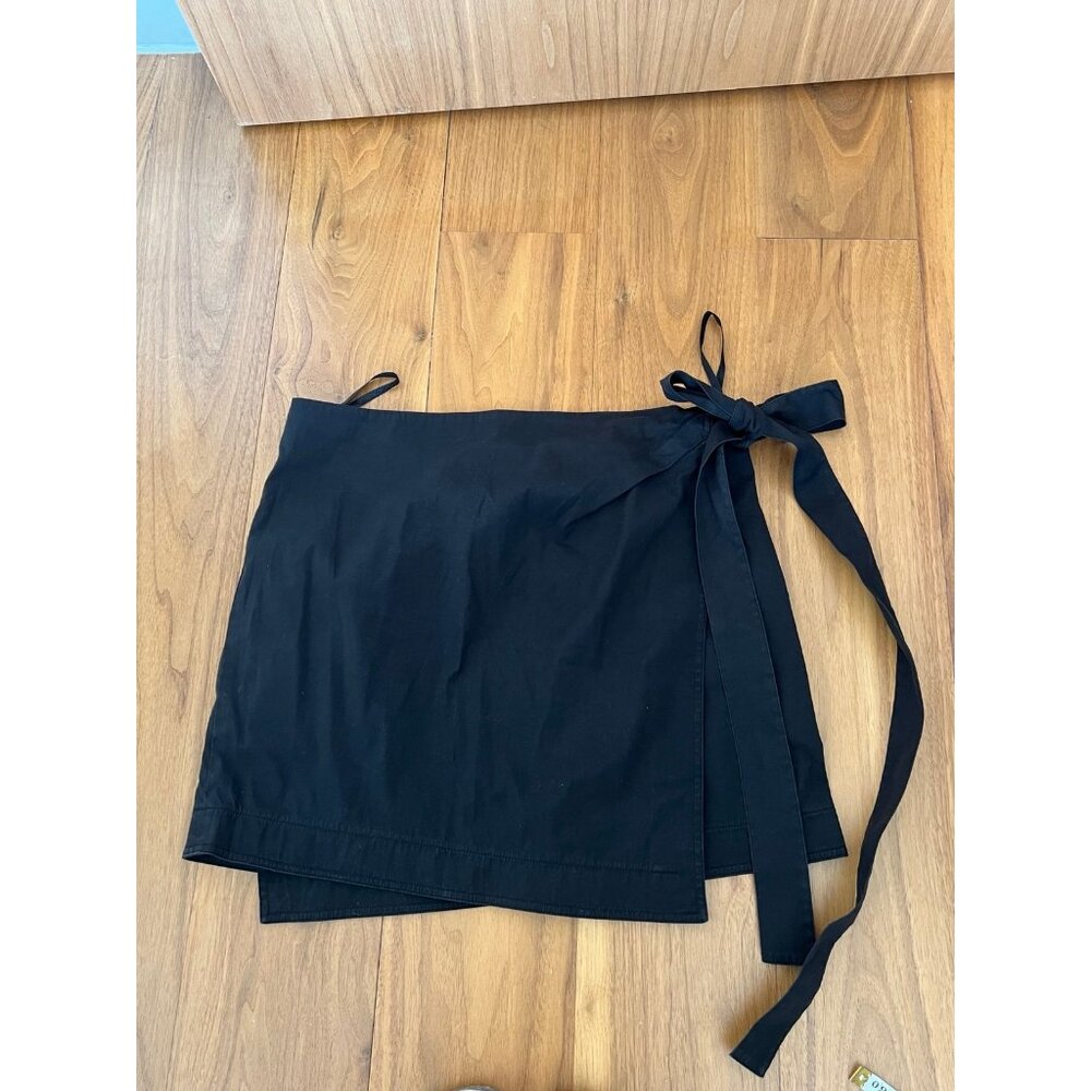 Theory Black Wrap Cotton Blend Skirt Sz 2